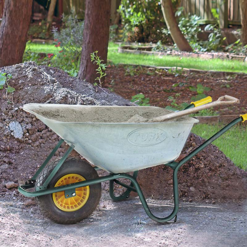100 l galvanized garden wheelbarrow